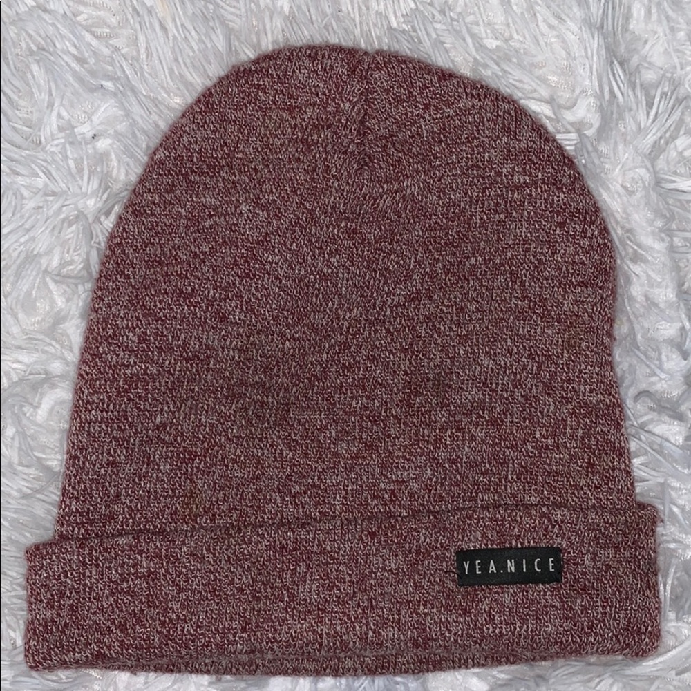 Burgundy beanie
